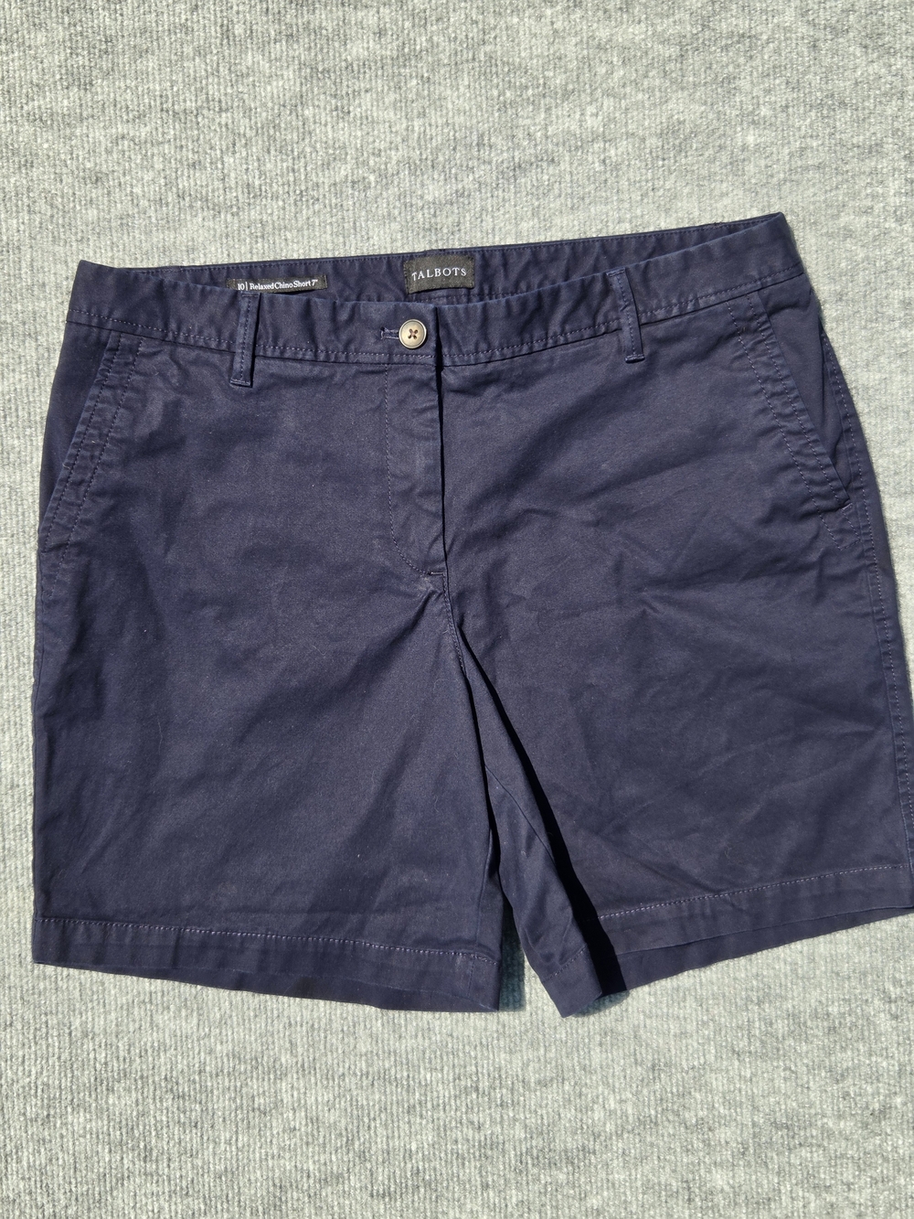 Talbots Relaxed Chino Shorts Women’s 7" Inseam Navy Size-10